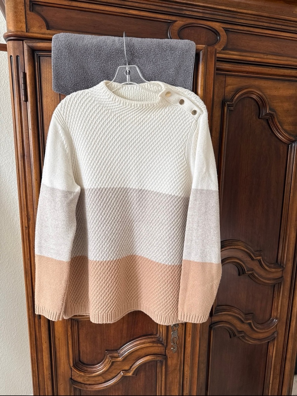 Talbots Color Block Cotton Blend Sweater - Size Large